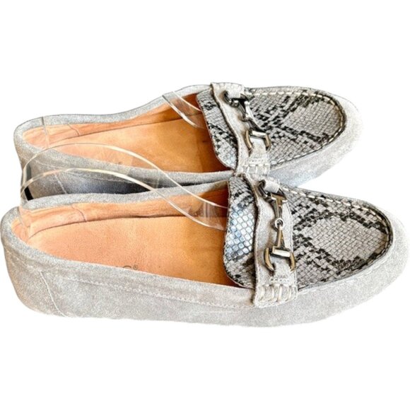 Vionic Dayna Suede Loafers Snake Print - Charcoal - 9.5 WIDE - Picture 2 of 11